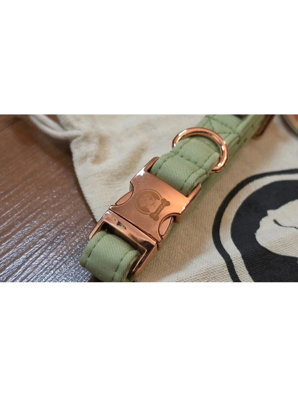 NWT MR. CHUBBYFACE Dog Collar with Detachable Bow Tie Set–Sage Light Green, #179